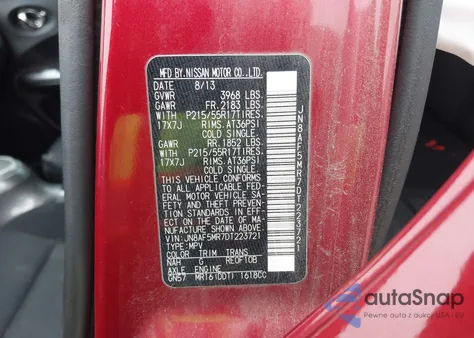 2013 Nissan Juke S z USA, uszkodzony, nr VIN JN8AF5MR7DT223721